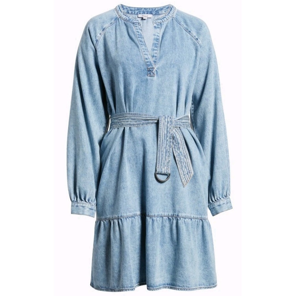 New Rails Women's Lila Faded Indigo Long Sleeve Denim Dress size S